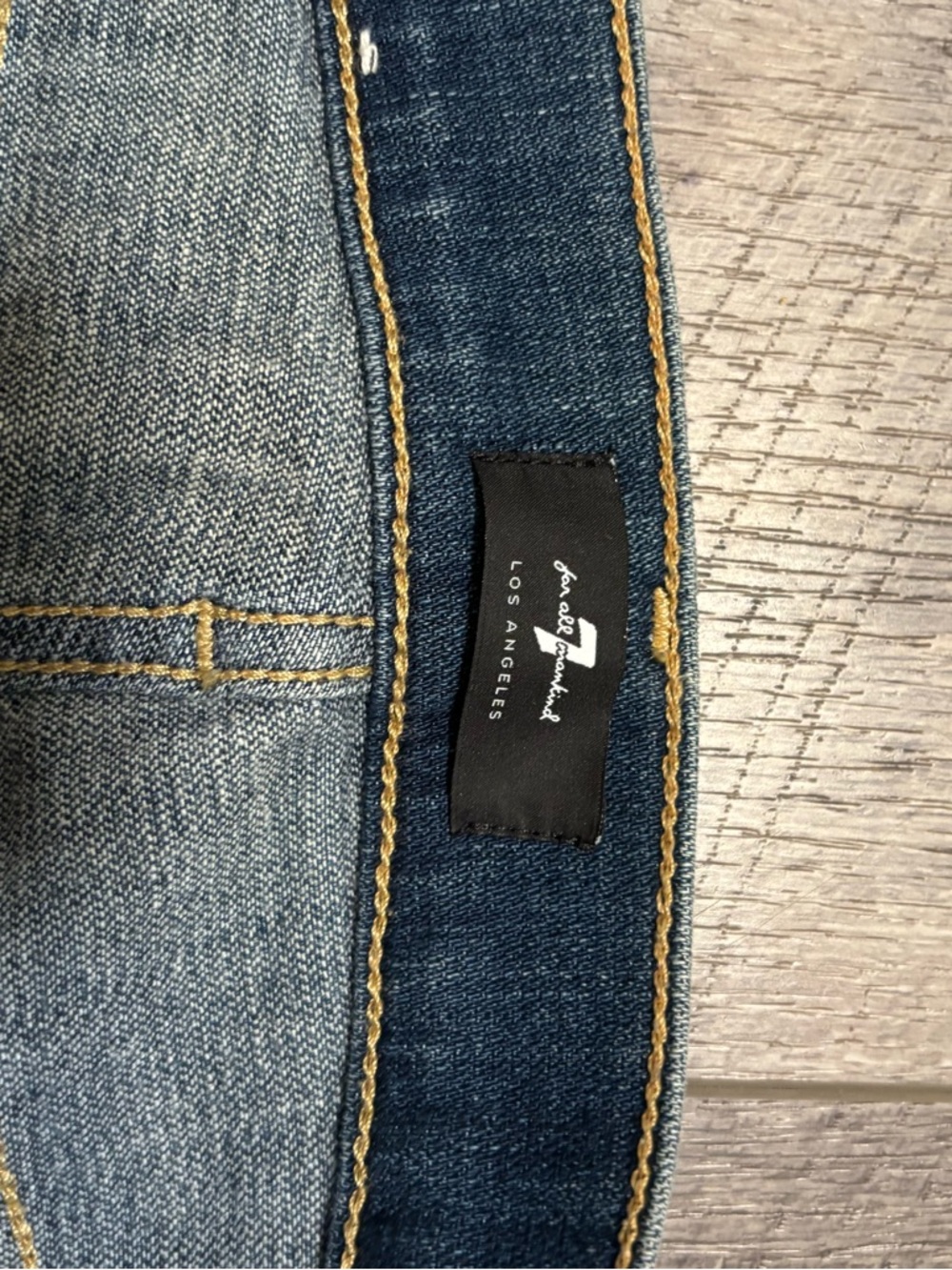 7 For All Mankind Women's Slim Jeans - Light Blue with Dark Blue Waistband